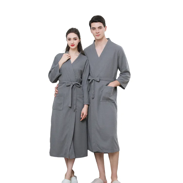 Sunhome Factory Direct High Quality Waterproof Salon Bathrobe Japanese Bathrobe Waffle Unisex Robe