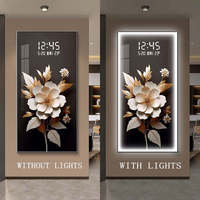 Peinture LED Art Déco avec horloge à écran LCD pour décoration de salon – Peinture décorative avancée