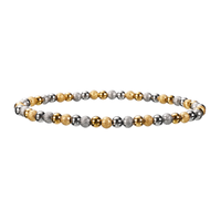 Bracelet Perles Dorées Scintillantes Mixtes en Acier Inoxydable Élastique Étanche – Collection Tendance Chaîne & Maillons – Offre Spéciale