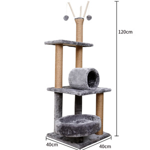 Torre per Gatti Multifunzionale Modulare Alta con Tiragraffi e 2 Piattaforme in Peluche - Product Image 4