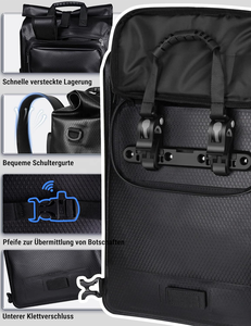 Sacoches de <span class=keywords><strong>vélo</strong></span> 27L 100% étanches et RPET 3 en 1 <span class=keywords><strong>pour</strong></span> <span class=keywords><strong>porte</strong></span>-bagages avec compartiment amovible <span class=keywords><strong>pour</strong></span> ordinateur portable, <span class=keywords><strong>sac</strong></span> <span class=keywords><strong>à</strong></span> <span class=keywords><strong>dos</strong></span> et <span class=keywords><strong>sac</strong></span> <span class=keywords><strong>à</strong></span> bandoulière - Product Image 5