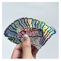 Étiquette autocollante étanche promotionnelle découpée à l'emporte-pièce autocollant réfléchissant impression de logo autocollant holographique auto-adhésif en PVC