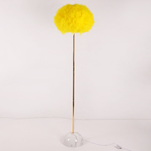Modern Brass <b>Floor</b> <b>Lamp</b> Yellow Bell Shade Round <b>Base</b> E26 LED Dimmable High CRI 90 Residential Contemporary Design - Product Image 6