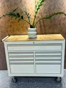 Mobiele gereedschapskist van metaal met wielen, werktafel en 9 laden - Product Image 4