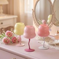 Verre à pied HL Macaron en verre soufflé, à triple torsion, minimaliste, à paroi simple, compatible lave-vaisselle, option logo personnalisé pour vin rouge, cocktail, jus