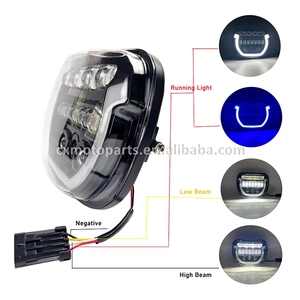 Ensemble de phares de <span class=keywords><strong>moto</strong></span> marqués E Phare LED DRL à faisceau haut/bas pour <span class=keywords><strong>Harley</strong></span> Touring Street Glide FLHX FLHXI FLHXSE FLHXU - Product Image 2