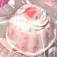 Jouet anti-stress en silicone unisexe en forme de pudding géant à la crème de fraise, à rebond lent, mignon, un gadget de décompression indispensable