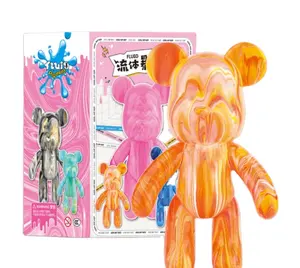 어린이를위한 새로운 크리 에이 티브 3pcs 유체 곰 세트 아크릴 페인트 튜브 키트 캔버스 페인트 DIY 곰