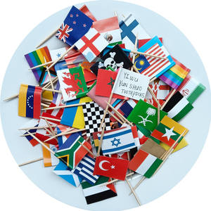 Новый Пуэрто-Рико двухсторонний Печатный флаг зубочисток и разные страны маленькие Мини-палочки для кексов - Product Image 3