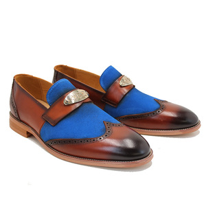 Zapatos de Cuero para Hombre, Talla Grande, Mocasines de Negocios Más Vendidos, Cuero Genuino, Dos Tonos, Estilo Británico, Cómodos, Duraderos y Elegantes - Product Image 1