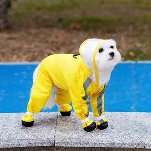 कुत्ते की वर्षाकोट चार पैर वाले पूर्ण कवरेज वर्षा वाले जूते और लीश हुक वर्षा पालतू जानवरों के कपड़े - Product Image 2