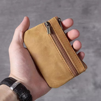 Tas Dompet Koin Kulit Sapi Asli Mini Kecil Custom Terbaru untuk Wanita Pria