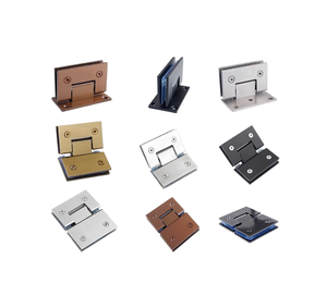 Charnière hydraulique en acier inoxydable à fermeture douce à 180 degrés pour porte de douche en verre de salle de bain, clip de porte de douche à fermeture douce en laiton - Product Image 1
