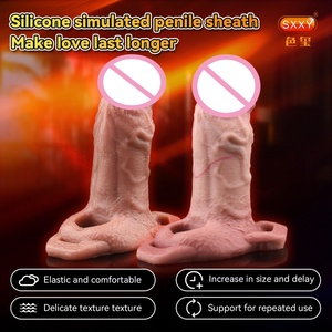 Fábrica de Juguetes Sexuales SXXY, Venta al por Mayor de Fundas para Pene con Anillo y Correa, Funda de Silicona Suave para Pene, Anillo para Pene, Potenciador de Pene - Product Image 3