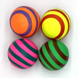 Bola de borracha estilo bouncy, brinquedos infantis de borracha promocionais, esponja impressa circular de alta qualidade