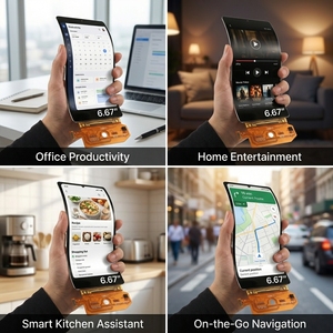 6.67-inch OLED Flexible Display 2400*1080 <b>With</b> Narrow Bezels and a Punch-hole <b>Camera</b> for Smartphones AR <b>Glasses</b> 6.67-inch OLED F - Product Image 2