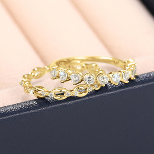 Set di Anelli Minimalisti in Due Pezzi con Zirconi per Donne, Gioielli Eleganti per Uso Quotidiano - Product Image 4
