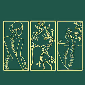 Imprimés d'art <span class=keywords><strong>de</strong></span> ligne minimaliste en métal moderne abstrait en forme <span class=keywords><strong>de</strong></span> <span class=keywords><strong>corps</strong></span> <span class=keywords><strong>de</strong></span> <span class=keywords><strong>femme</strong></span> décor mural ensemble <span class=keywords><strong>peinture</strong></span> d'art Murale décoration 3d - Product Image 4