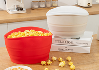 Pop-cornière pliable en silicone pour micro-ondes, grande capacité, avec couvercle, compatible lave-vaisselle
