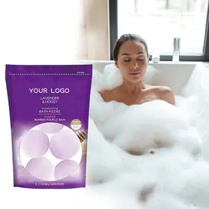 Wholesale Lavender & Honey Bath Fizzies Essential Oil Moisturizing SPA Healing Relaxing Mini Bath Bombs Private Label