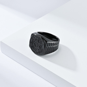 yunnique retro style six-pointed star Solomon symbol <b>titanium</b> steel <b>ring</b>, niche and unique hip-hop punk jewelry - Product Image 2
