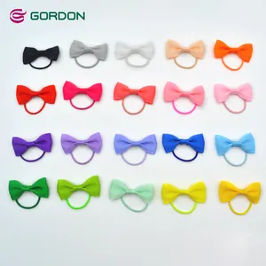 Gordon pita 40 buah/20 warna pita rambut bayi perempuan Grosgrain/pita Spiral busur dengan pita elastis untuk rambut anak perempuan remaja