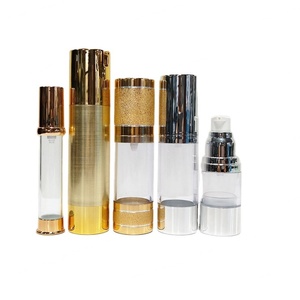 Cosmetic Packaging Empty Airless Plastic <b>Pump</b> <b>Bottle</b> 15ml 30ml 50ml 100 ml Gold Silver Spray <b>Bottle</b> 1 oz - Product Image 1