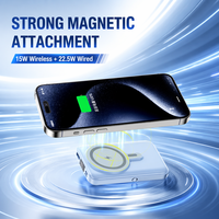 Neue 10000mAh Magnetische PD 15W Kabellose Ladestation mit LED-Anzeige, Tragbar, Eingebautes Kabel mit Ständer, 22,5W Schnellladung Powerbank