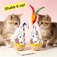 Tumbler Cat Teaser Wand Feather Mainan Kucing yang Menghibur Sendiri Mainan Hewan Peliharaan Mainan Kucing
