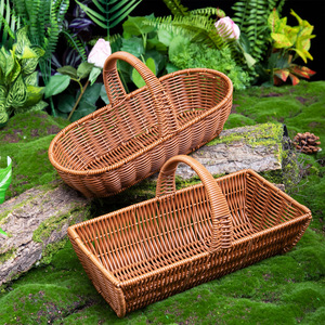 Bolsos rústicos de ratán tejidos a mano, estilo montañero, platos para verduras y setas, y vajilla para restaurantes de hot pot. - Product Image 3