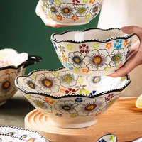 Nouvel arrivage Ensemble de vaisselle de restaurant au design de luxe à bord noir, assiettes, bol, cuillère, ensemble de vaisselle de cuisine en céramique