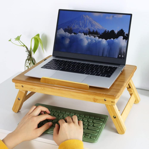 Station de travail pliable en bambou réglable avec surface inclinable plateau de lit TV <span class=keywords><strong>canapé</strong></span> étude <span class=keywords><strong>ordinateur</strong></span> Ipad <span class=keywords><strong>support</strong></span> pour <span class=keywords><strong>ordinateur</strong></span> portable - Product Image 2