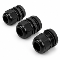 Caja de control de riego impermeable de nailon negro IP68 con rosca NPT, conector de plástico al por mayor con alivio de tensión