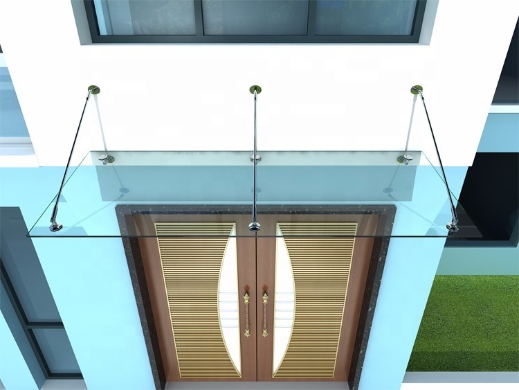 Verre Avec Auvent En Acier Inoxydable Barre de Support
