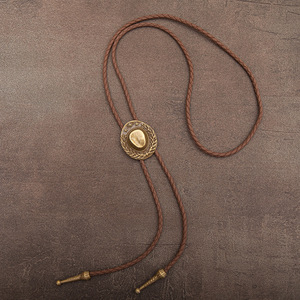 Nuovo 2025 <span class=keywords><strong>Cravatta</strong></span> Bolo Vintage da <span class=keywords><strong>Uomo</strong></span>, Collana in Pelle, Accessori per Camicia, Stile Western Americano Cowboy Poirot, Ingrosso - Product Image 6