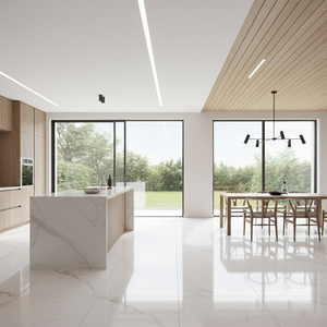 <span class=keywords><strong>Porcelanato</strong></span> Blanco Moderno para Interiores de 120x60 cm, 1200 x 600 mm, Cerámica Esmaltada y Pulida para Piso - Product Image 6