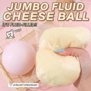 Juguete Sensorial Antiestrés de Peluche con Forma de Bola de Queso Líquido Gigante, Juguete Novedoso con Forma de Comida para Niños y Adultos - Product Image 1