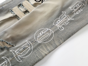Pantalon skinny en denim KDNK, style streetwear vintage hip-hop américain, broderie de crâne, vêtements décontractés pour hommes - Product Image 3