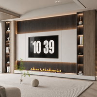 Meuble TV mural en bois écologique personnalisé avec rangement et console multimédia flottante - Mobilier de salon moderne, montage facile