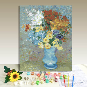 Kit de Pintura por Números de Florero, Arte en Lienzo, Estilo Realista, Decoración Hecha a Mano para el Hogar, Forma Rectangular, Impresión Digital - Product Image 1