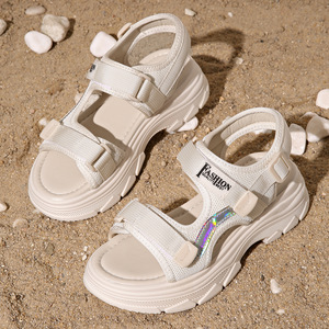 Women Thick-soled Sports <b>Sandals</b> Summer New Large Soft Sole Letter Colorful Beach <b>Sandals</b> - Product Image 2
