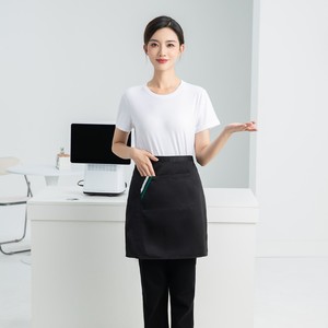 Demi-tablier personnalisé avec poche, couleur unie, imperméable, pour restaurant et bar - Product Image 1