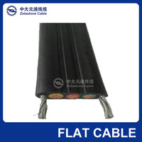 Cable de control plano de núcleos múltiples al por mayor cable de cobre desnudo trenzado fino cable de elevación de potencia aislado de PVC especial