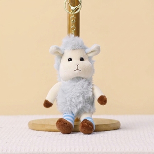 Porte-clés en peluche mouton mignon en gros, jouet agneau personnalisé avec logo, mini pendentif animal OEM ODM pour cadeau promotionnel - Product Image 3