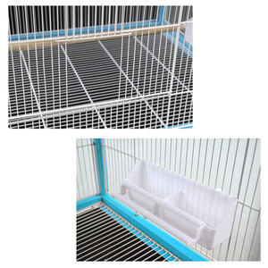 Jaula grande de acero para <span class=keywords><strong>aviario</strong></span>, jaula para <span class=keywords><strong>loros</strong></span> y mascotas con techo y cuenco de comida, jaula de cría para pájaros y <span class=keywords><strong>loros</strong></span> - Product Image 5