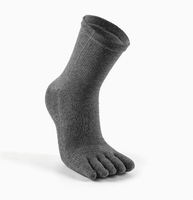 Chaussettes mi-mollet cinq doigts pour hommes, respirantes, absorbant la transpiration, en coton, pour la course, avec orteils séparés, soutien tricoté pour l'été