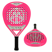 Raquette de padel de haute qualité, forme hybride entièrement en carbone, système anti-vibrations professionnel, dernière technologie NXT VG Pro rose.