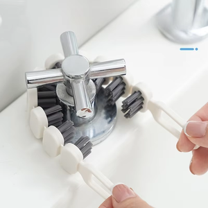 1 brosse de nettoyage en plastique pliable avec poils en nylon pour les fentes de l'évier de cuisine - Multifonctionnelle, compacte et pratique - Product Image 2