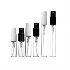 Mini probador vacío, 1,5 ml, 2ml, 3ml, 5ml, pulverizador de niebla, botellas de vidrio para Perfume, muestra gratis, venta al por mayor