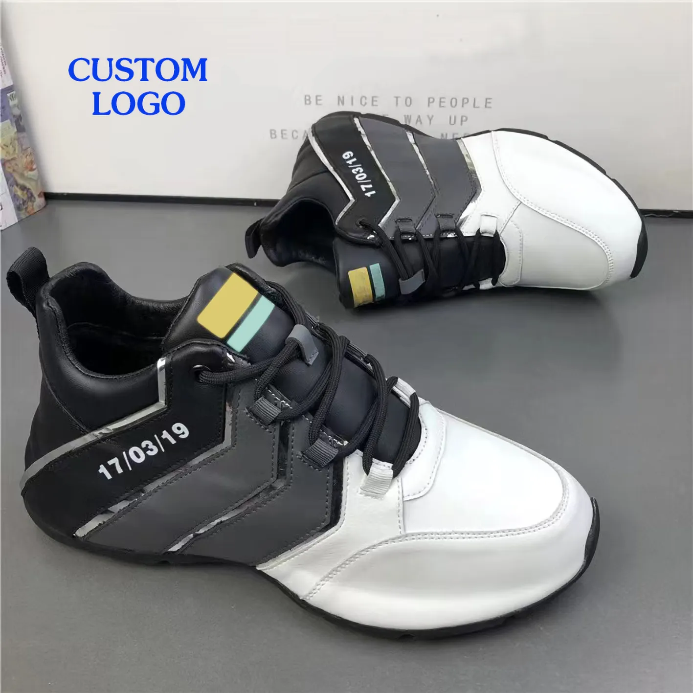 Logo personalizzato Oem Running Walking Trail Run Athletic Sport scarpe da ginnastica da Jogging in vera pelle scarpe da passeggio personalizzate da uomo